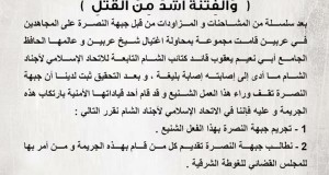 جماعة سورية مقاتلة تتهم جبهة النصرة “بالإجرام والتكفير” بعد محاولة اغتيال قائدها في الغوطة الشرقية